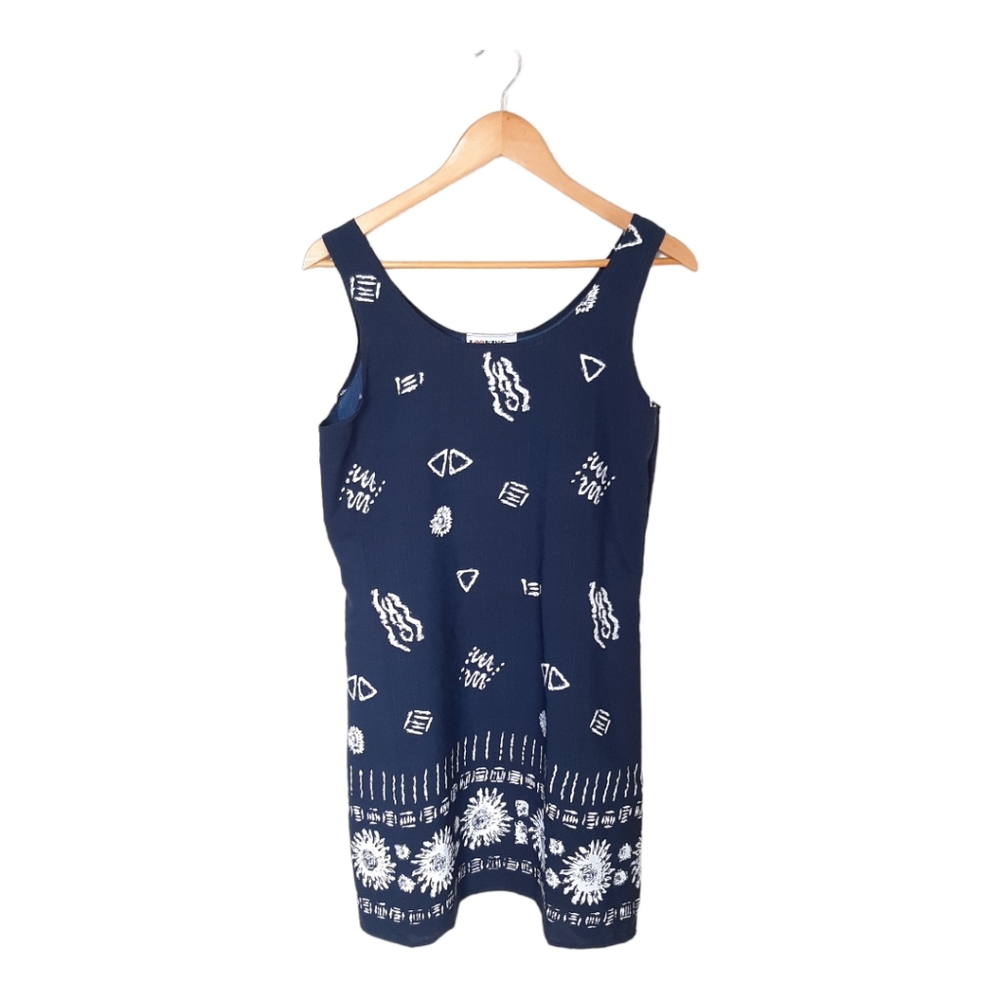 Vintage Navy and White Dress